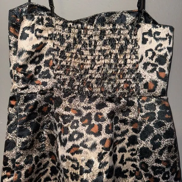 Urban Outfitters Spaghetti Strap Bodycon Slit Leopard Dress XS NEW #719 - Image 6