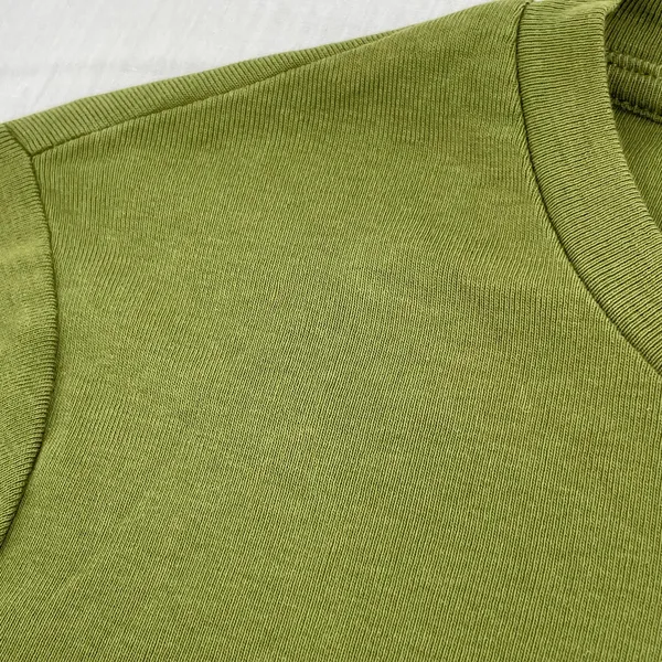 Lucy Yak Olive Green Long Sleeve Tee Lettuce Hem Crop Top Fit Fall Shirt Size M - Image 9
