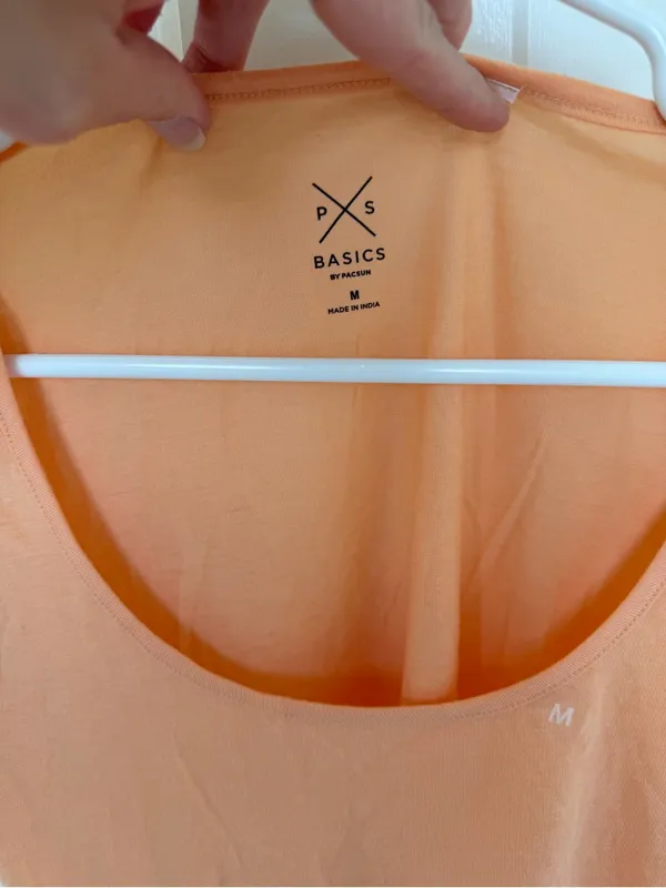 PacSun PS‎ Basics Peach Crop Top Scoop Neck Short Sleeve Tee Size M NWOT - Image 2