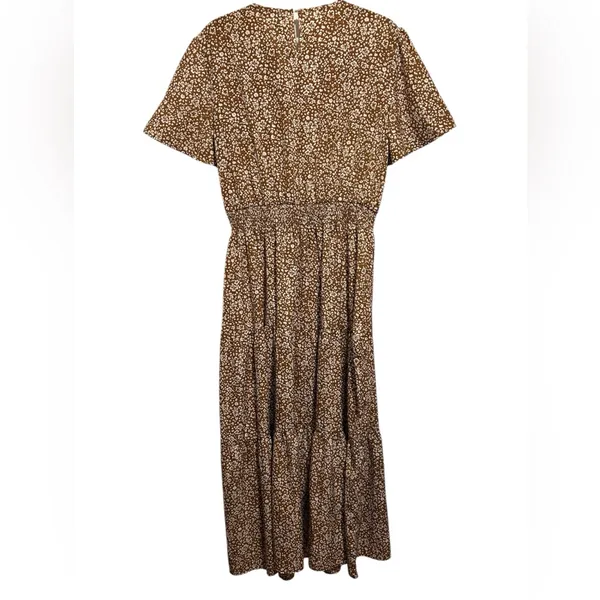 New..Fashion Dress XL Brown & White Floral Midi Dress - Image 2
