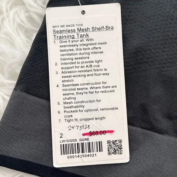 Lululemon Seamless Mesh Supportive Training Tank Top Graphite Grey Size 2 - Image 10