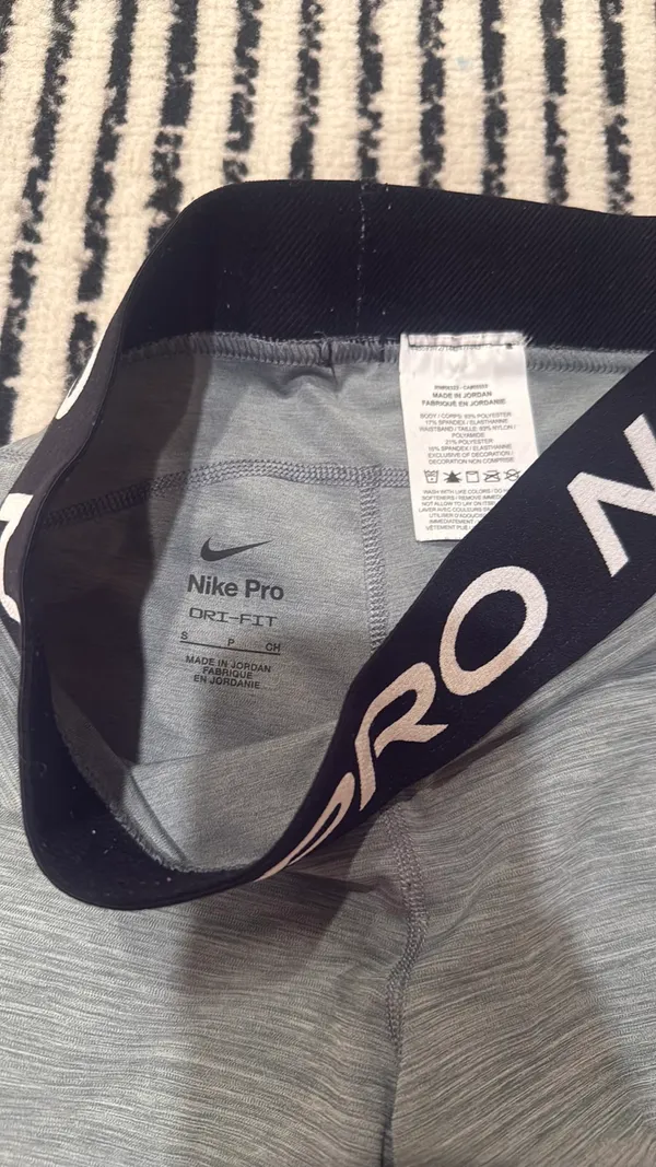 Grey Nike Pro Shorts Spandex Dri-Fit Women’s S - Image 2