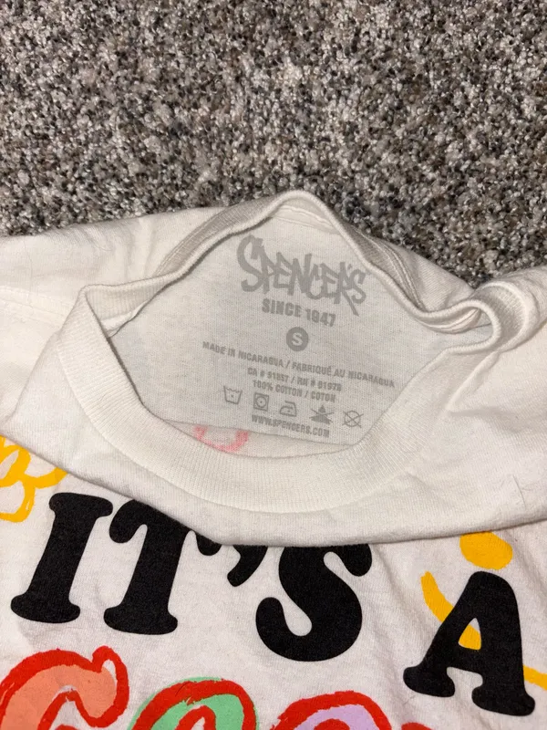 Spencer's White Cropped Tee with Multicolor Graphic Multiple - Image 4