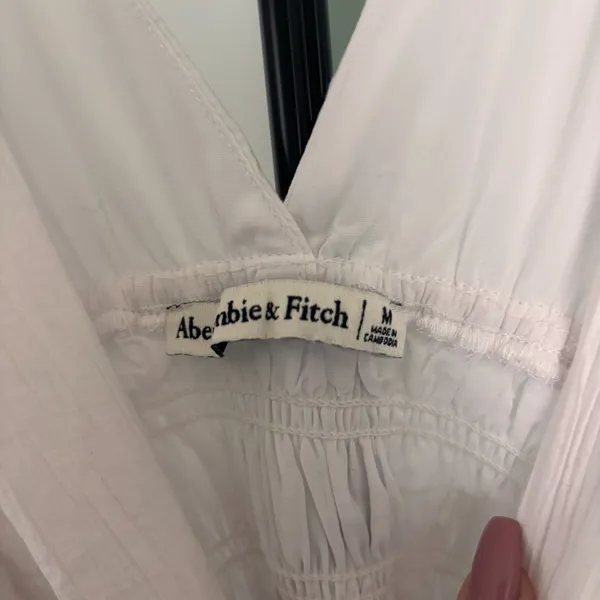 Abercrombie & Fitch Crinkle Textured Smocked Waist Maxi Dress Women's Sz Medium - Image 4