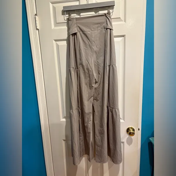 Halara Breezeful™ High Waist Shirred quick dry wide leg pants sz M gray new NwT - Image 4