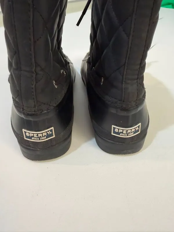 Sperry Women's Black Quilted Waterproof Duck Rain/Snow Boots - Image 4