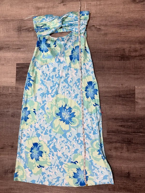 HELLO MOLLY Own The Style Satin Maxi Dress in Blue - Image 8