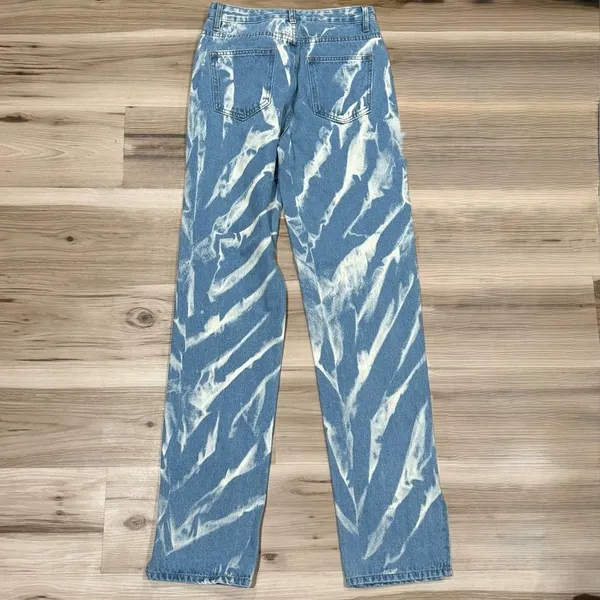Lioness Alabama Split Hem Straight Leg Tie Dye Jeans Women’s XS - Image 2