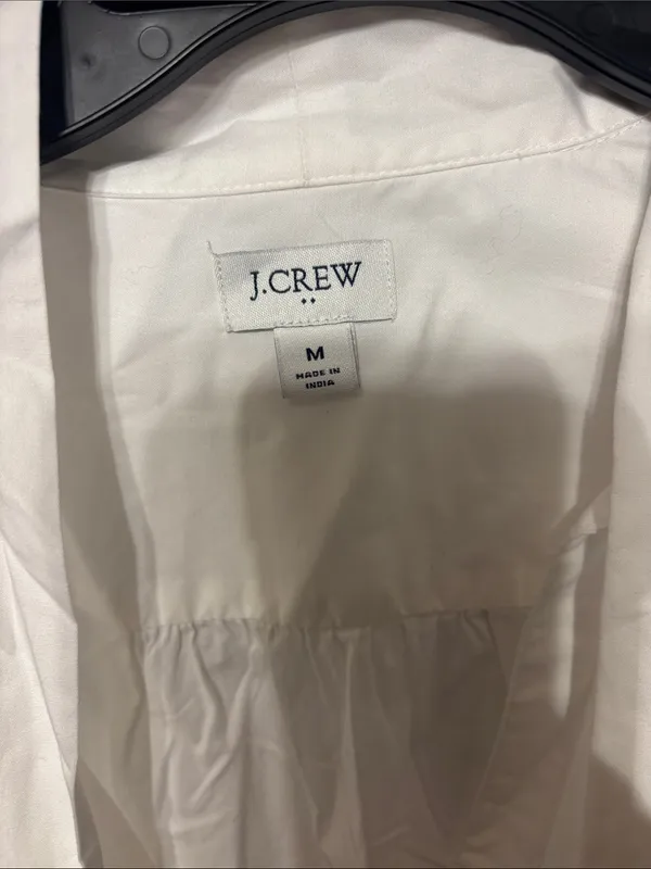 J. Crew Cream Tie-Neck Button-Up Shirt - Image 3