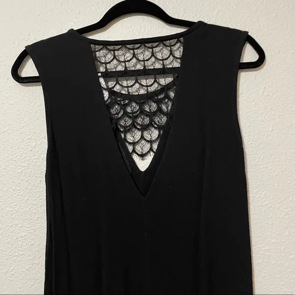 Sandro Paris Black Sleeveless Lace Cutouts Mini Shift Dress Womens 2 Formal - Image 8