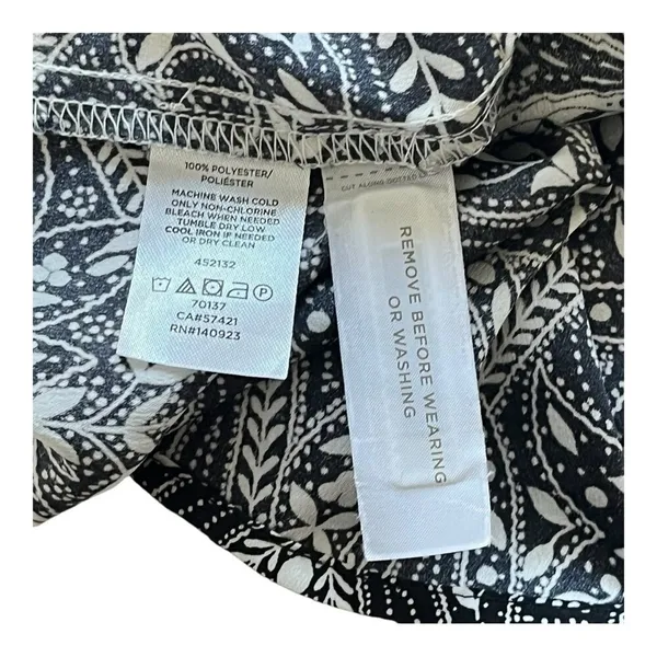 LOFT Womens Black White Paisley 3/4 Sleeve‎ Shift Dress Size Medium Classic - Image 8