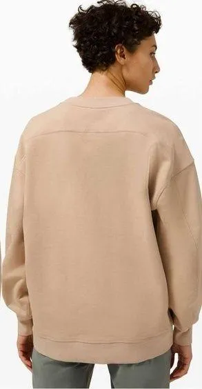 Lululemon Perfectly Oversized Crewneck Sweatshirt Cotton Terry in Cafe Au Lait 6 - Image 2