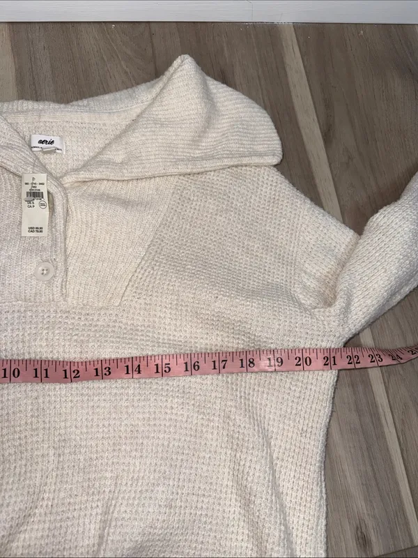 Aerie cozy up waffle button up sweater size small NWT - Image 6