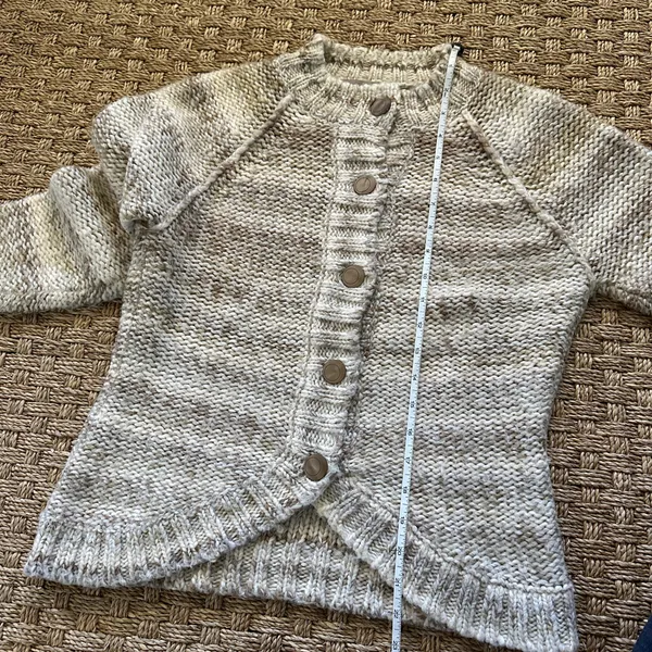 Women’s ie relaxed Beige/Brown Striped Chunky-Knit Button Front Cardigan S - Image 6