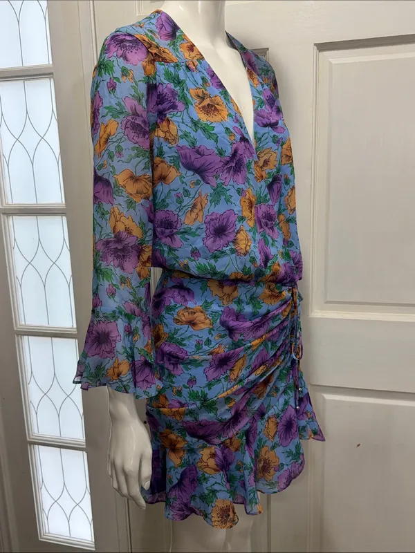 VERONICA BEARD 100% Silk Sean Floral-Printed Ruched Dress | Size 6🌸 - Image 11