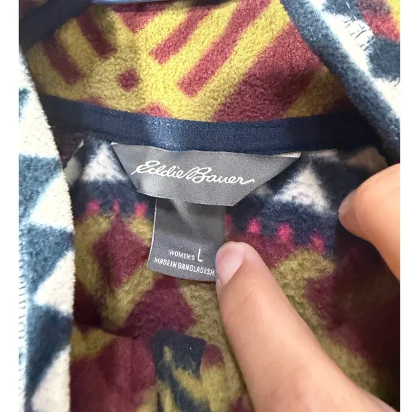 Eddie Bauer Womens L Fleece Pullover Quarter Zip Multicolor - Image 5