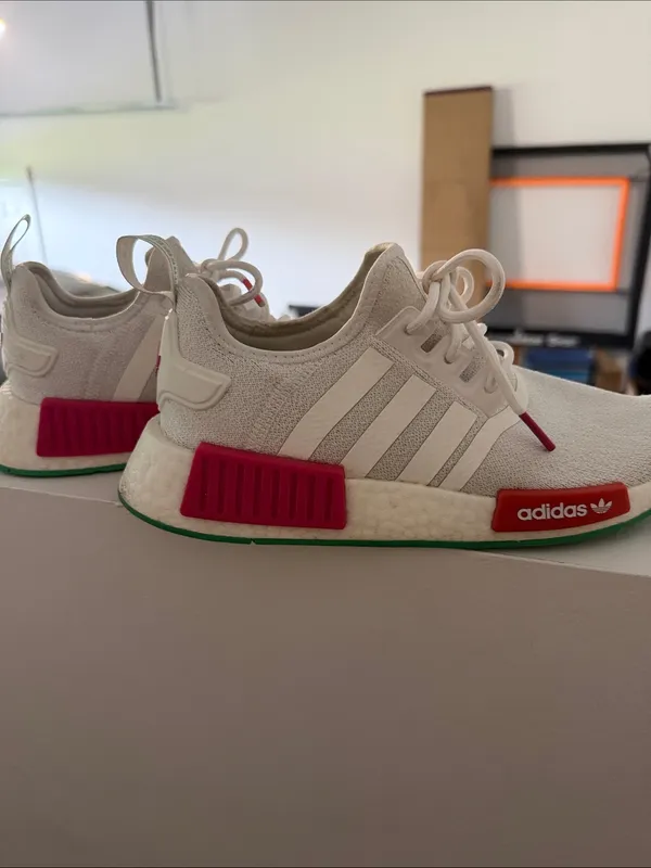 Adidas Off-White & Pink NMD_R1 Sneakers - Image 4