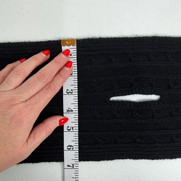 Lands End Scarf Black Cable Knit Keyhole Pull Through Neck Warmer Classic Preppy - Image 10