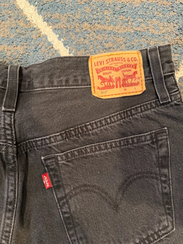 Women’s Levi’s Black Washed Jean Shorts - Image 3