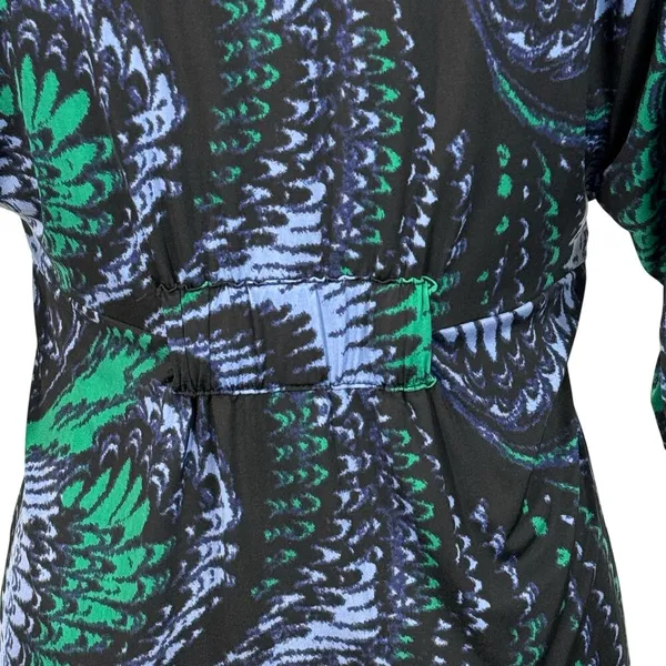 Worthington X-Large Top Abstract V-Neck Knotted Front Stretch Elbow Sleeve Multi - Image 5