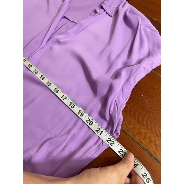 INDAH Lilac Viscose Shirt Dress Belted Midi Resort Boho Size S - Image 9