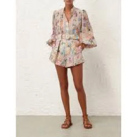 ZIMMERMANN Halliday Tuck belted linen shorts, Size 3 US 10, $649 - Image 11