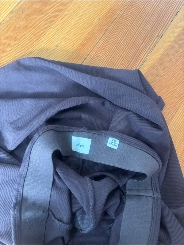 NWOT Aritzia Wilfred Candace pant Ribbed elastic waist XXS Dark brown espresso - Image 3