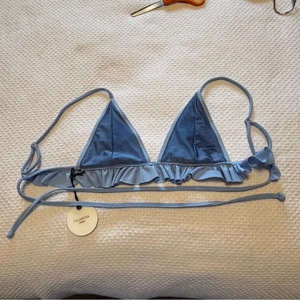 Tularosa Hazel‎ Bikini Swim Top in Sky Blue size Small NWT - Image 3