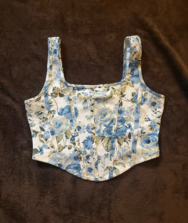 SheIn Blue Floral Tank - Image 2