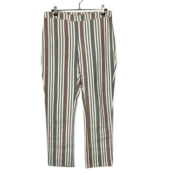 Free People‎ Mod Blue & Red Stripe Linen Crop Pants 2 - Image 3