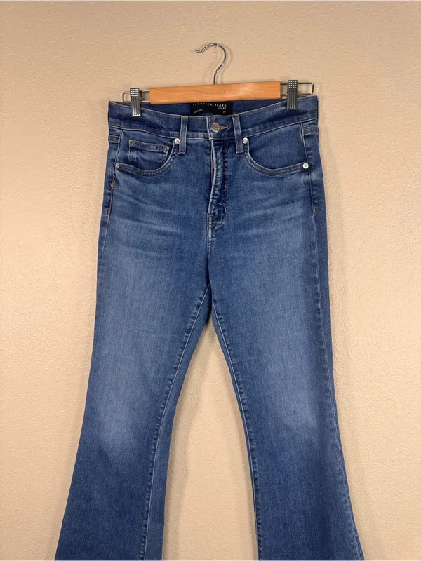 Veronica Beard Beverly Skinny Flare High Rise Jeans Womens 29 Blue Denim Fall - Image 14