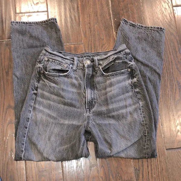 American eagle black baggy jeans size 6 short - Image 2