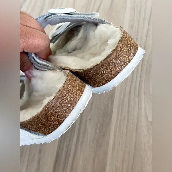 Birkenstock White Shearling-Lined Slide Sandals - Image 4