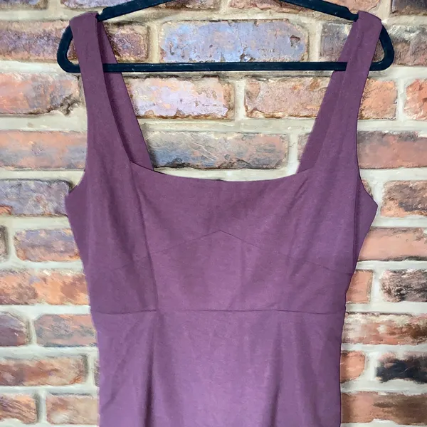 NWT Lulus Vibrant Allure Plum Square Neck Sleeveless Bodycon Midi Dress Large - Image 4
