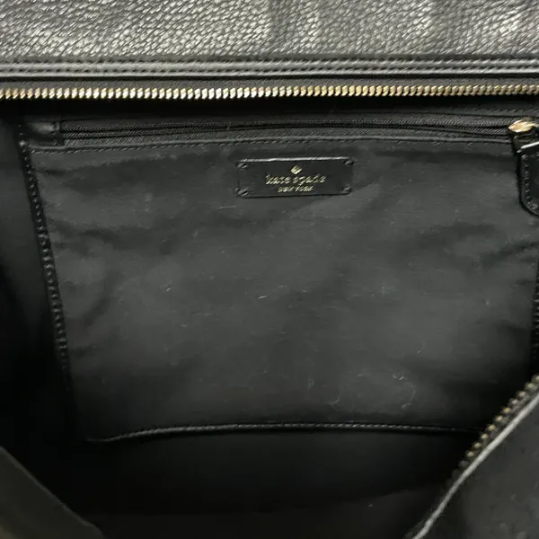 Kate Spade New York Ella Tote Bag Black With White Letters and Logo - Image 11