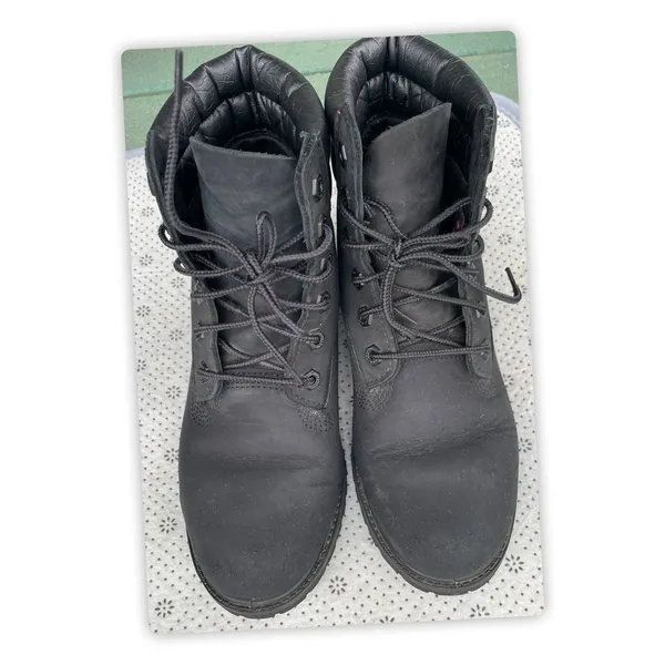 Timberland Ortholite Leather Waterproof Boots‎ Black 7.5M Womens A3340 - Image 5