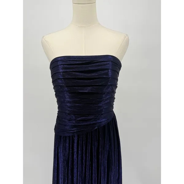 New!‎ Retrofête Navy Strapless Metallic Pleated Gown Size Small $695 - Image 9