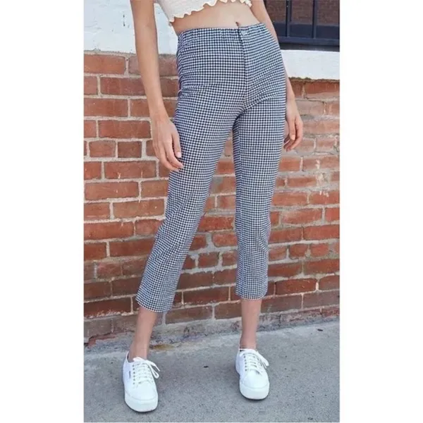 John Galt X Brandy Melville High Rise Gingham Tilden Ankle Cropped Pants Size S - Image 11