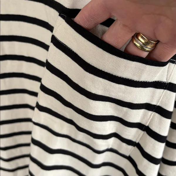 NWT GAP Striped Heavy Weight Tee Black Ivory Size 3X - Image 6