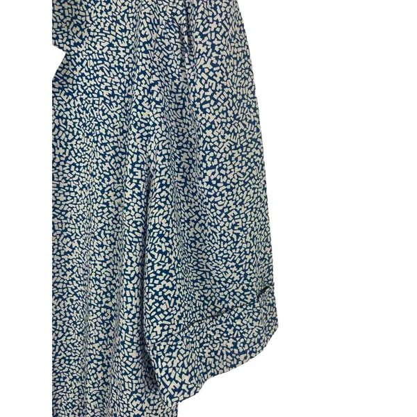VTG 80s Joy Gordon Midi Blue White Semi Sheer Short Sleeve Nautical Dress 12 - Image 3