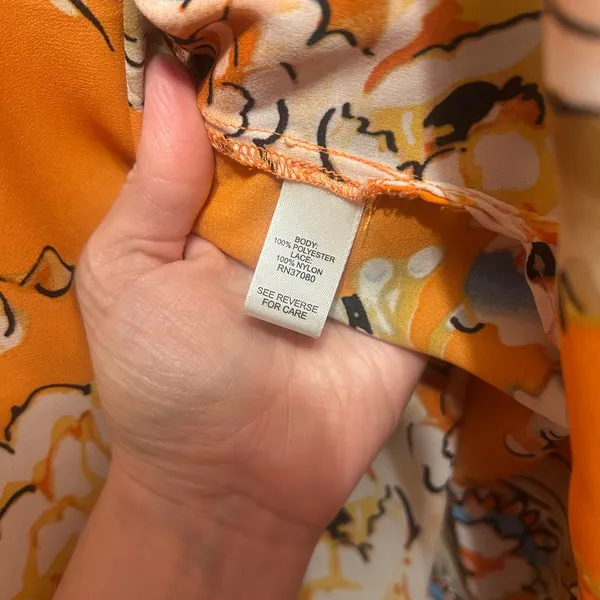 Floral Orange Women's Robe open kimono style large - Image 7