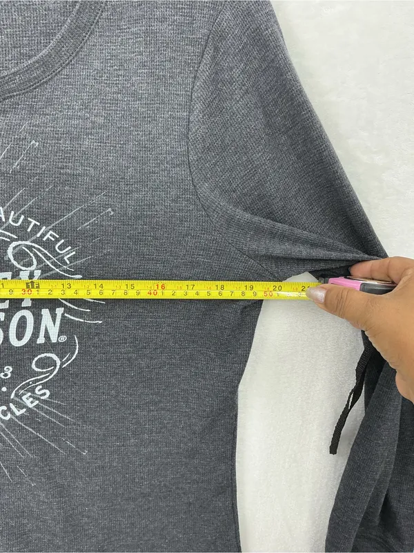 Harley-Davidson Women's Dark Charcoal Long-Sleeve Logo Tee - Image 4