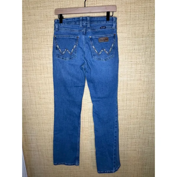 Wrangler‎ Retro Womens Mid Rise Bootcut Jeans Medium Wash Blue Size 27x32 - Image 3
