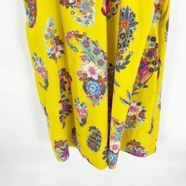 Anthropologie Maeve Yellow Floral Sleeveless Sunniva A-Line Dress •XS - Image 11
