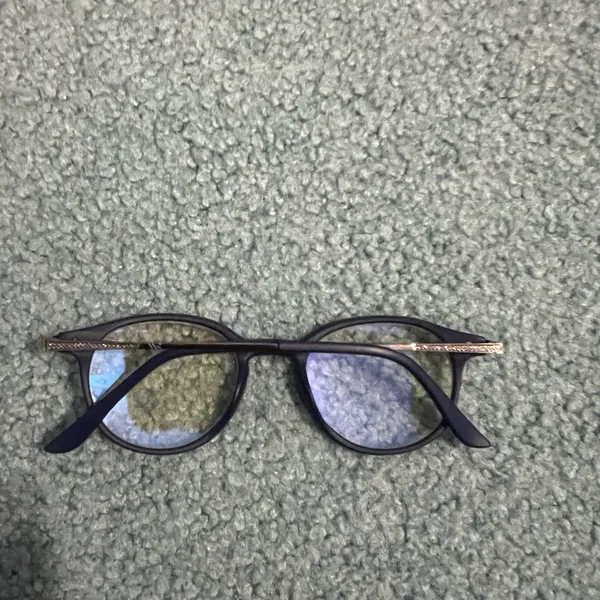 Matte Navy Round Glasses - Image 2