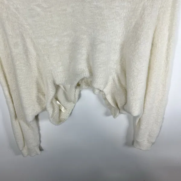 Free People FP One Ivory Fuzzy Cozy Batwing Cardigan Sweater Women’s Medium Boho - Image 9