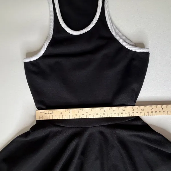 Daily Practice Anthropologie Cutout Fit and‎ Flare Dress Small Black Ribbed Knit - Image 12