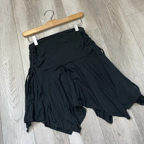Urban Outfitters Skirt asymmetrical ruched mini womens Black (medium) whimsigoth - Image 6