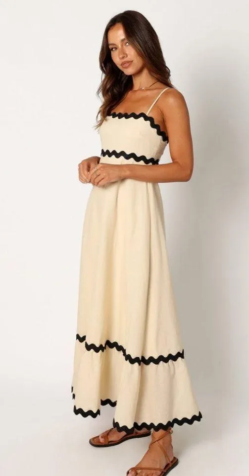 Petal + Pup Yana Maxi Dress in Cream Black Size XS - Image 2