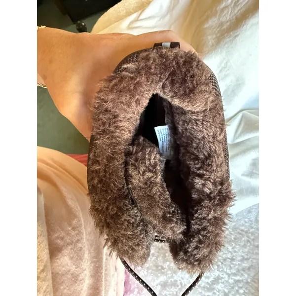 J41 Avery Boots Womens Size 8.5 Brown Faux Fur Winter Duck Boot Front Lace EUC - Image 10